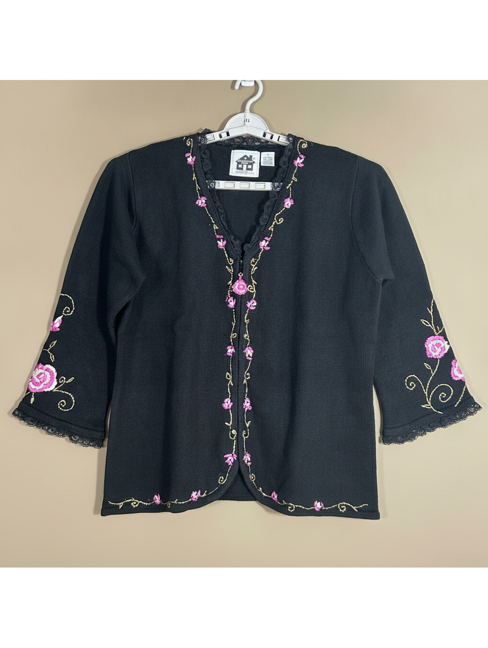 Storybook Knits Vintage Embroidered 2-Piece Twinset Cardigan Top 1X Grandmacore